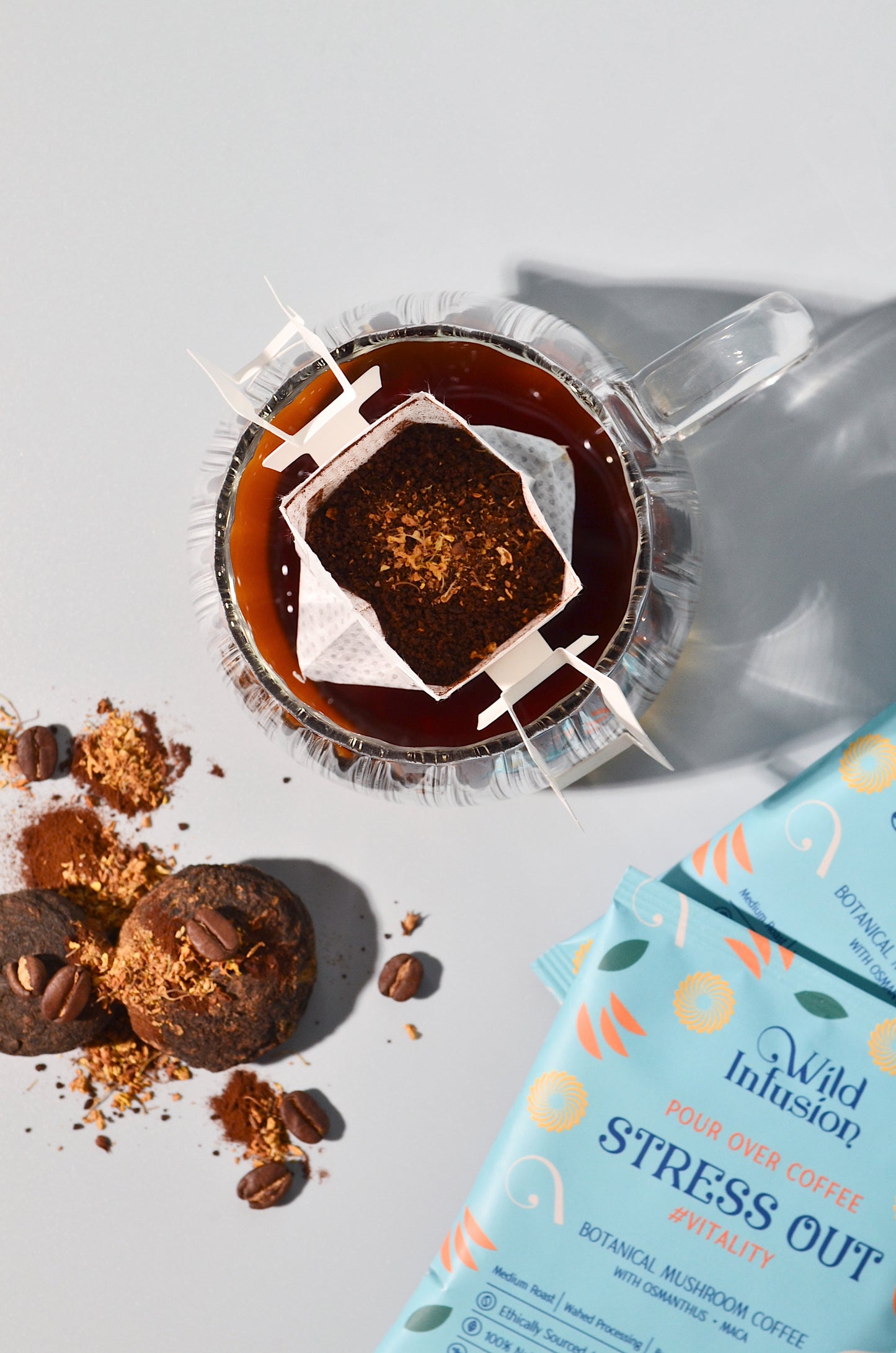 For Vitality | STRESS OUT Coffee with Maca, Osmanthus | 10 Packs - Wild Infusion Coffee