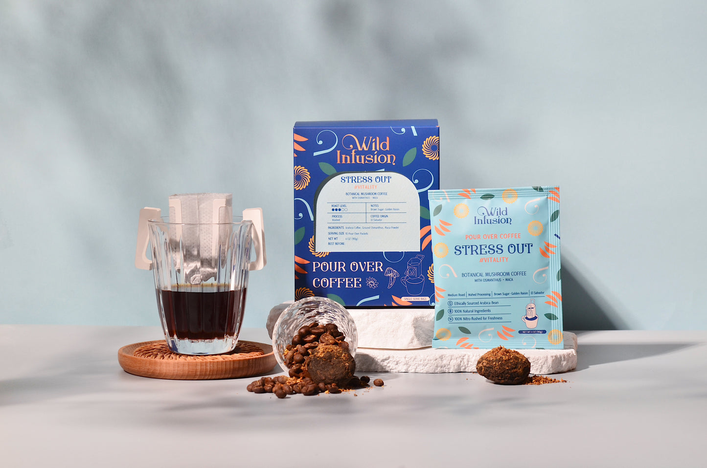 For Vitality | STRESS OUT Coffee with Maca, Osmanthus | 10 Packs - Wild Infusion Coffee