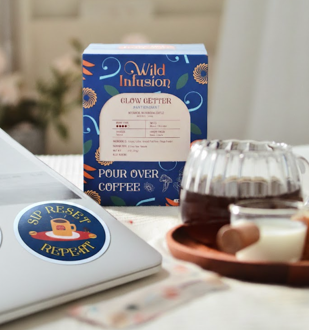 "Sip, Reset, Repeat" Sticker - Wild Infusion Coffee