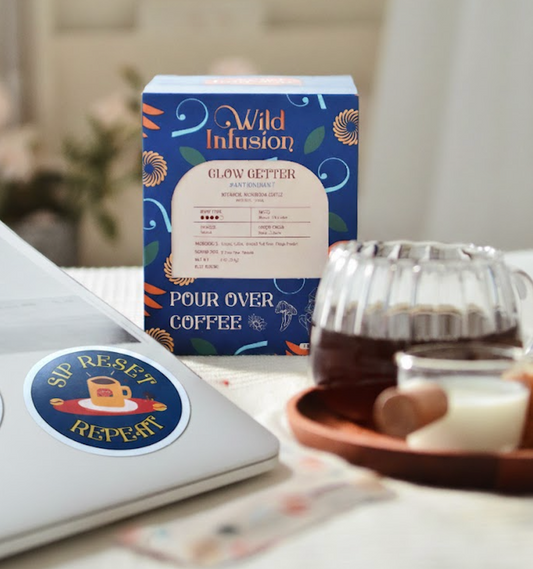 "Sip, Reset, Repeat" Sticker - Wild Infusion Coffee