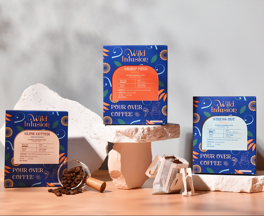 Single Served Pour-Over Mushroom Coffee | Three Flavor Mushroom Coffee Variety Bundle