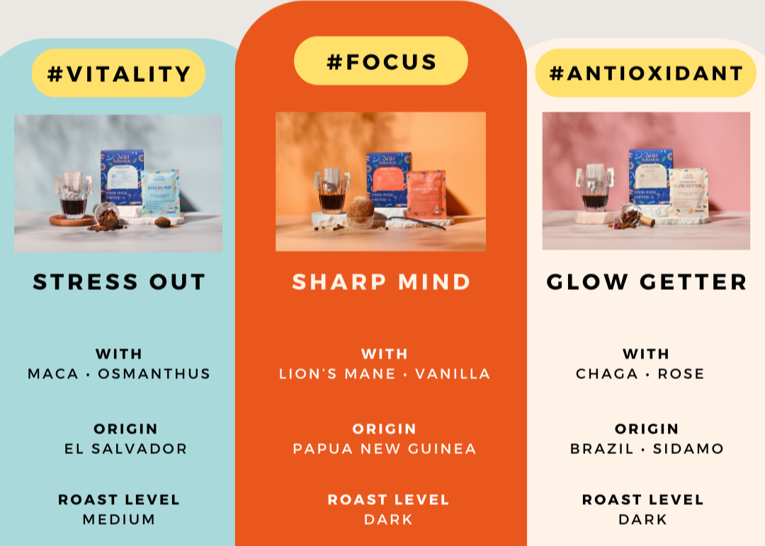 wild infusion functional coffee  3 flavors